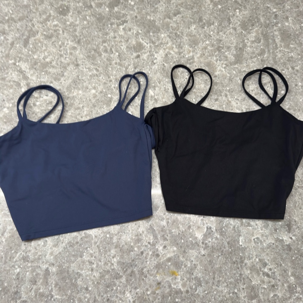 Black and Navy Strappy Crop Tops
